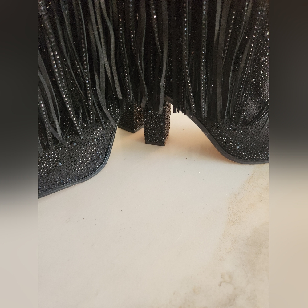 Jessica Simpson Fringe Jeweled Boots Like New! Tried On But Never Worn! - Picture 14 of 14